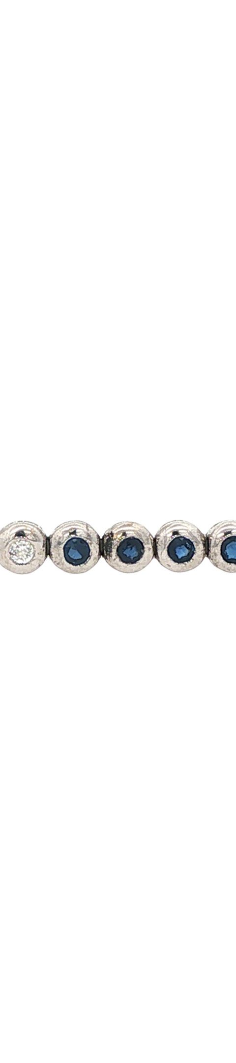 Vintage 18K White Gold Bracelet with Sapphire and Diamond